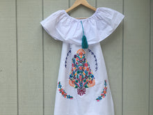 Load image into Gallery viewer, Women's Handmade Off the Shoulder Embroidered Mexican Dress - Vestido Mexicano