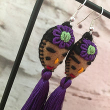 Load image into Gallery viewer, Handmade Mexican FridaTassel Earrings - Aretes de Frida Hechos a Mano en Mexico - Gift for Her - Mexican Folk Art Crafts - Mexican Jewelry
