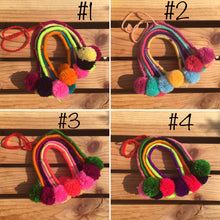 Load image into Gallery viewer, Handmade Hand Embroidered Mexican Felt Rainbow Arcoiris Pom Pom