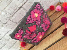 Load image into Gallery viewer, Hand Painted Mexican Cosmetic Bag - Vegan Cruelty Free Makeup Bag - Bohemian Cosmetic Bag - Bolsa Cosmetica - Artesanias