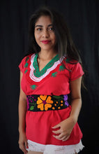 Load image into Gallery viewer, Women&#39;s Mexican Blouse - Embroidered Blouse - Medium Mexican Blouse - Blusa Mexicana - Blusa Artesanal - Mexican Fiesta - Cinco de Mayo
