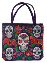 Load image into Gallery viewer, Handmade Mexican Sugar Skull Embroidered Tote Bag - Women's Purses & Handbags