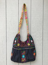 Load image into Gallery viewer, Handmade Floral Embroidered Mexican Satchel Morral Bag - Bolsa Bordada Mexicana