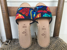 Load image into Gallery viewer, Handmade Mexican Embroidered Slide Sandals - Zapatos Artesanos - Size Womens 7