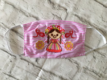 Load image into Gallery viewer, Handmade Face Mask - Fabric Face Mask - Mexican Face Mask - Mexican Embroidered Face Mask - Cubrebocas de Tela - Topabocas de Tela