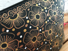 Load image into Gallery viewer, Hand Painted Mexican Cosmetic Bag - Vegan Cruelty Free Makeup Bag - Bohemian Cosmetic Bag - Bolsa Cosmetica - Artesanias