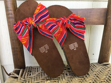 Load image into Gallery viewer, Handmade Mexican Bow Slide Sandals - Zapatos Artesanos - Size Womens 7