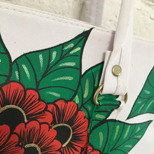 Load image into Gallery viewer, Hand Painted Mexican Purse Handbag Tote Bag - Faux Leather Bag - Bolsa Artesanal