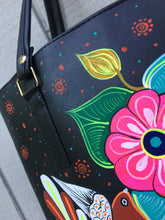 Load image into Gallery viewer, Hand Painted Mexican Tote Bag Purse Handbag - Synthetic Vegan Leather Bag