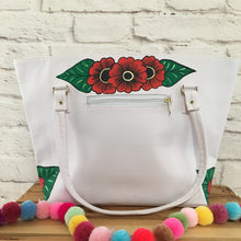 Load image into Gallery viewer, Hand Painted Mexican Purse Handbag Tote Bag - Faux Leather Bag - Bolsa Artesanal