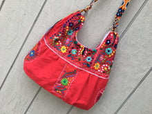 Load image into Gallery viewer, Handmade Floral Embroidered Mexican Satchel Morral Bag - Bolsa Bordada Mexicana