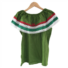 Load image into Gallery viewer, Handmade Off the Shoulder Mexican Peasant Blouse - Chiapas, Mexico - Cinco de Mayo - Mexican Fiesta - Women's Size Medium - Blusa Artesanal