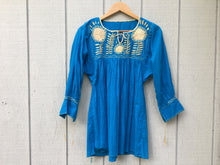 Load image into Gallery viewer, Women's Handmade Embroidered Mexican Tunic Blouse - Size Small