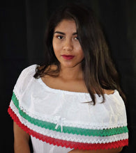 Load image into Gallery viewer, Handmade Off the Shoulder Mexican Peasant Blouse - Chiapas, Mexico - Cinco de Mayo - Mexican Fiesta - Women's Size Medium - Blusa Artesanal