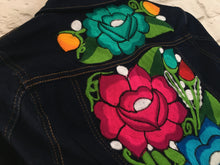 Load image into Gallery viewer, Handmade Embroidered Mexican Denim Jean Jacket - Size Small - Chamarra Bordada
