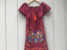 Load image into Gallery viewer, Women's Handmade Off the Shoulder Embroidered Mexican Dress - Vestido Mexicano