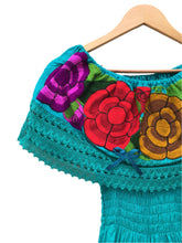 Load image into Gallery viewer, Handmade Women's Off the Shoulder Floral Embroidered Mexican Dress - Size Medium