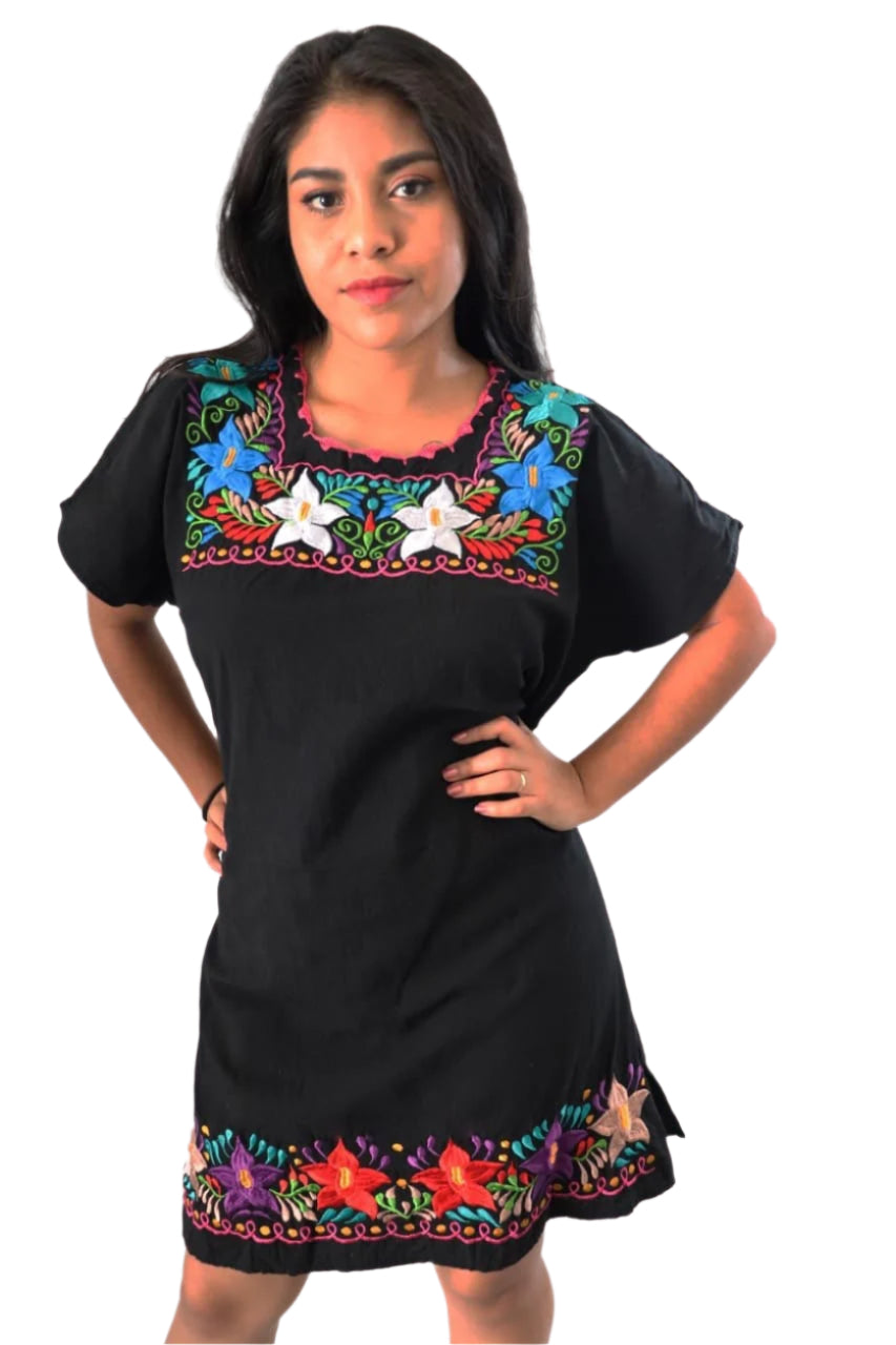 fiesta embroidered dress IDOPIP Women Mexican Dress Off Shoulder Floral Embroidered Long Maxi Dress Traditional Fiesta Dresses