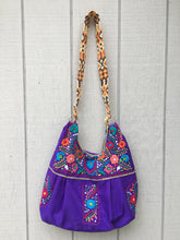 Load image into Gallery viewer, Handmade Floral Embroidered Mexican Satchel Morral Bag - Bolsa Bordada Mexicana