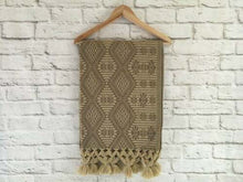 Load image into Gallery viewer, Handmade Traditional Woven Beige &amp; Brown Mexican Rebozo Scarf - Shawl Wrap
