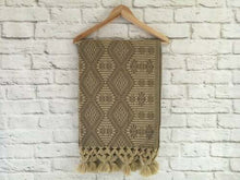 Load image into Gallery viewer, Handmade Traditional Woven Beige & Brown Mexican Rebozo Scarf - Shawl Wrap