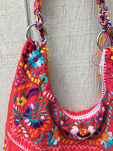 Load image into Gallery viewer, Handmade Floral Embroidered Mexican Satchel Morral Bag - Bolsa Bordada Mexicana