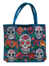 Load image into Gallery viewer, Handmade Mexican Sugar Skull Embroidered Tote Bag - Women's Purses & Handbags