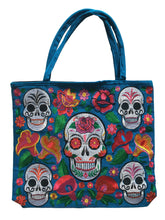 Load image into Gallery viewer, Handmade Mexican Sugar Skull Embroidered Tote Bag - Women&#39;s Purses &amp; Handbags
