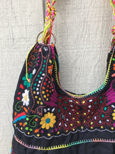 Load image into Gallery viewer, Handmade Floral Embroidered Mexican Satchel Morral Bag - Bolsa Bordada Mexicana