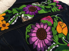 Load image into Gallery viewer, Handmade Embroidered Mexican Denim Jean Jacket - Size Small - Chamarra Bordada