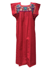 Load image into Gallery viewer, Handmade Women&#39;s Floral Embroidered Mexican Dress - Midi Dress - Size XL
