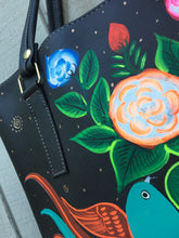 Load image into Gallery viewer, Hand Painted Mexican Tote Bag Purse Handbag - Synthetic Vegan Leather Bag