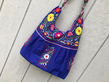 Load image into Gallery viewer, Handmade Floral Embroidered Mexican Satchel Morral Bag - Bolsa Bordada Mexicana