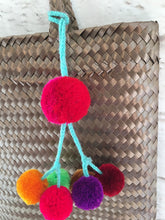Load image into Gallery viewer, Handmade Brown Woven Mexican Tote Bag & Pom Pom - Mexican Palm Bag - Mexican Beach Tote Bag - Bolsa Artesanal Mexicana - Gift Idea