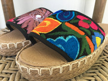 Load image into Gallery viewer, Handmade Mexican Embroidered Slide Sandals - Zapatos Artesanos - Size Womens 7