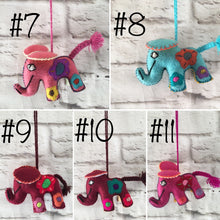 Load image into Gallery viewer, Handmade Hand Embroidered Mexican Felt Elephant Pom Pom