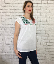 Load image into Gallery viewer, Handmade Women&#39;s Embroidered Mexican Blouse - Sizes Small &amp; Medium - Oaxaca Mexico Blouse - Blusa Artesanal Mexicana - Cinco de Mayo Shirt
