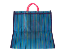 Load image into Gallery viewer, Handmade Embroidered Mesh Mexican Sugar Skull Shopping Tote Bag
