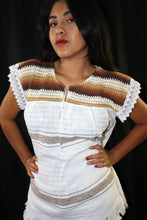 Load image into Gallery viewer, Womens Mexican Blouse - Womens Hippie Blouse - Womens Bohemian Blouse - Boho Clothing - Hand Woven Blouse - Blusa Mexicana - Size Medium