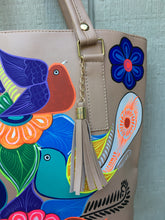 Load image into Gallery viewer, Hand Painted Mexican Tote Bag Purse Handbag - Synthetic Vegan Leather Bag