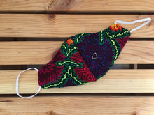 Load image into Gallery viewer, Handmade Floral Mexican Face Mask - Zinacantan Punto de Cruz Embroidered Face Mask - Cubrebocas de Tela - Topabocas de Tela