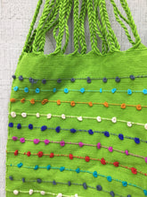 Load image into Gallery viewer, Handmade Hand Woven Cotton Rainbow Striped Mexican Tote Bag - Bolsa Telar Rayas