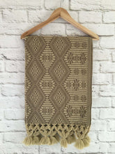 Load image into Gallery viewer, Handmade Traditional Woven Beige & Brown Mexican Rebozo Scarf - Shawl Wrap