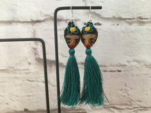 Load image into Gallery viewer, Handmade Mexican FridaTassel Earrings - Aretes de Frida Hechos a Mano en Mexico - Gift for Her - Mexican Folk Art Crafts - Mexican Jewelry