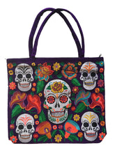 Load image into Gallery viewer, Handmade Mexican Sugar Skull Embroidered Tote Bag - Women's Purses & Handbags