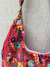 Load image into Gallery viewer, Handmade Floral Embroidered Mexican Satchel Morral Bag - Bolsa Bordada Mexicana