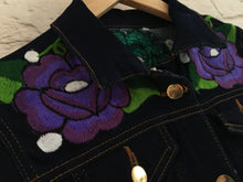 Load image into Gallery viewer, Handmade Embroidered Mexican Denim Jean Jacket - Size Small - Chamarra Bordada
