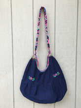 Load image into Gallery viewer, Handmade Floral Embroidered Mexican Satchel Morral Bag - Bolsa Bordada Mexicana