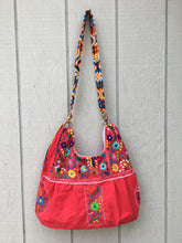 Load image into Gallery viewer, Handmade Floral Embroidered Mexican Satchel Morral Bag - Bolsa Bordada Mexicana