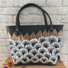 Load image into Gallery viewer, Hand Painted Floral Mexican Purse Handbag - Vegan Cruelty Free Mexican Tote Bag - Bolsa Pintada Mexicana - Artesanias Mexicanas